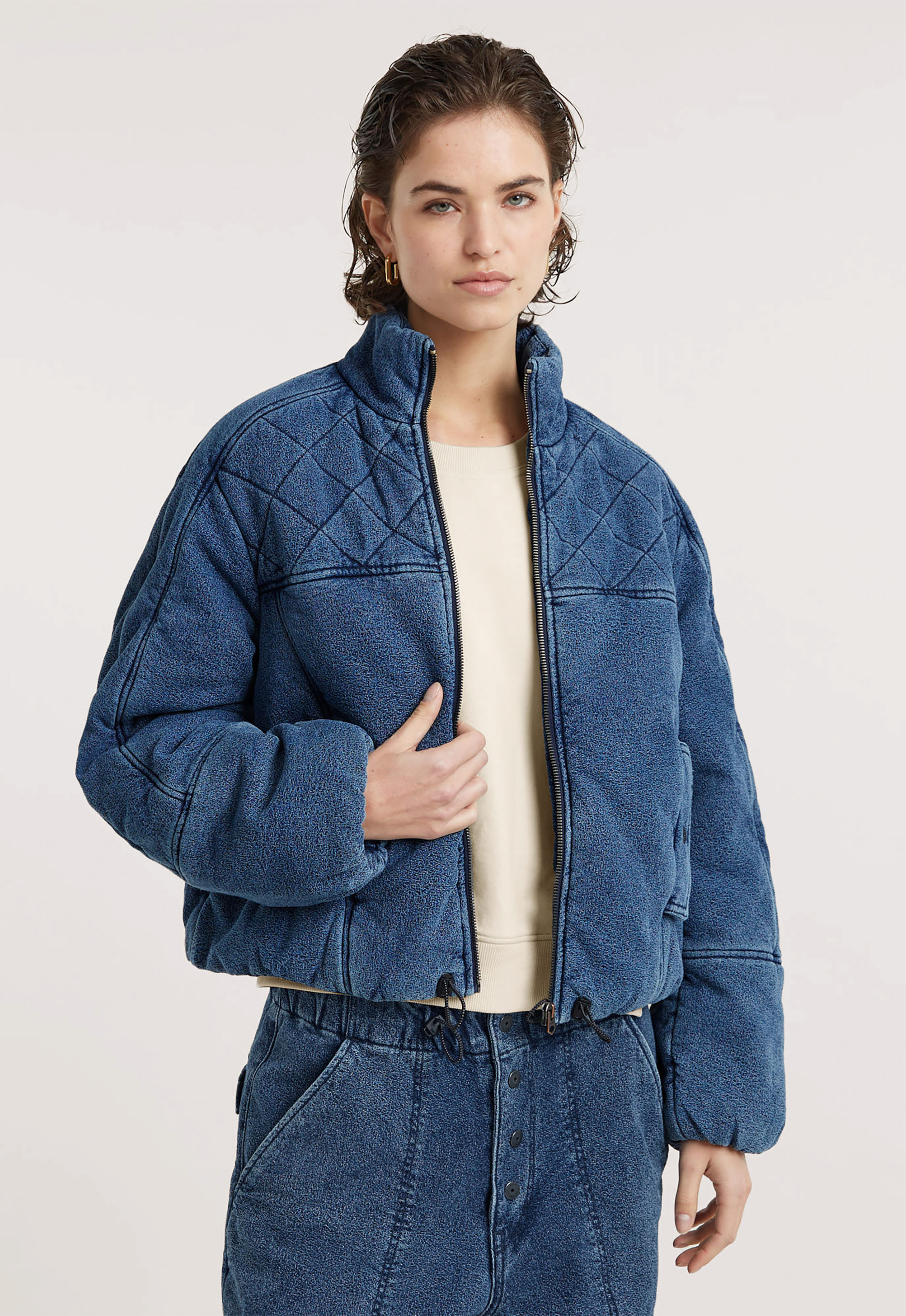 G-Star RAW Gewatteerd Cocoon Bomberjack Midden blauw Dames
