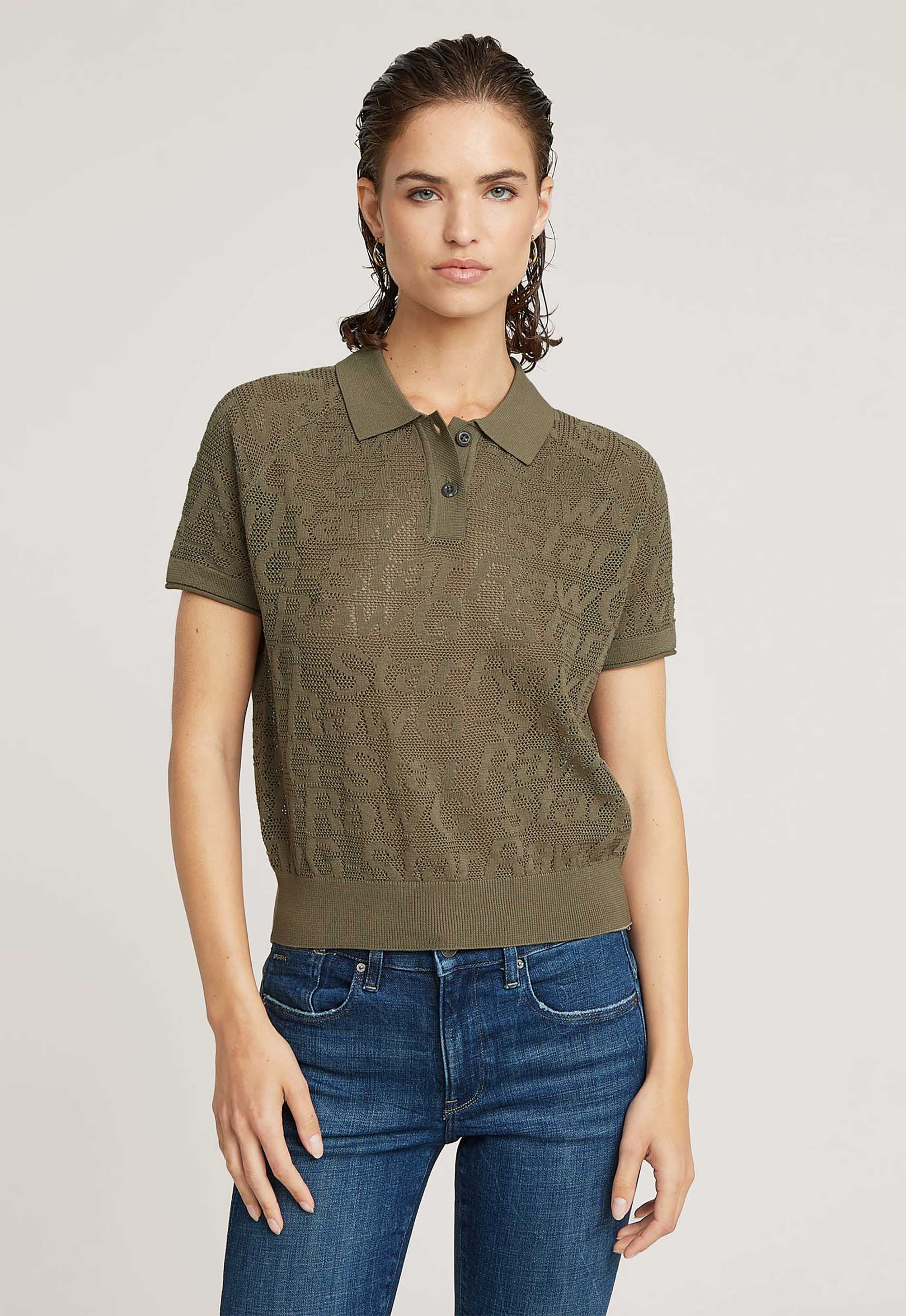 G-star raw Pointelle Lichtgewicht Gebreide Polo