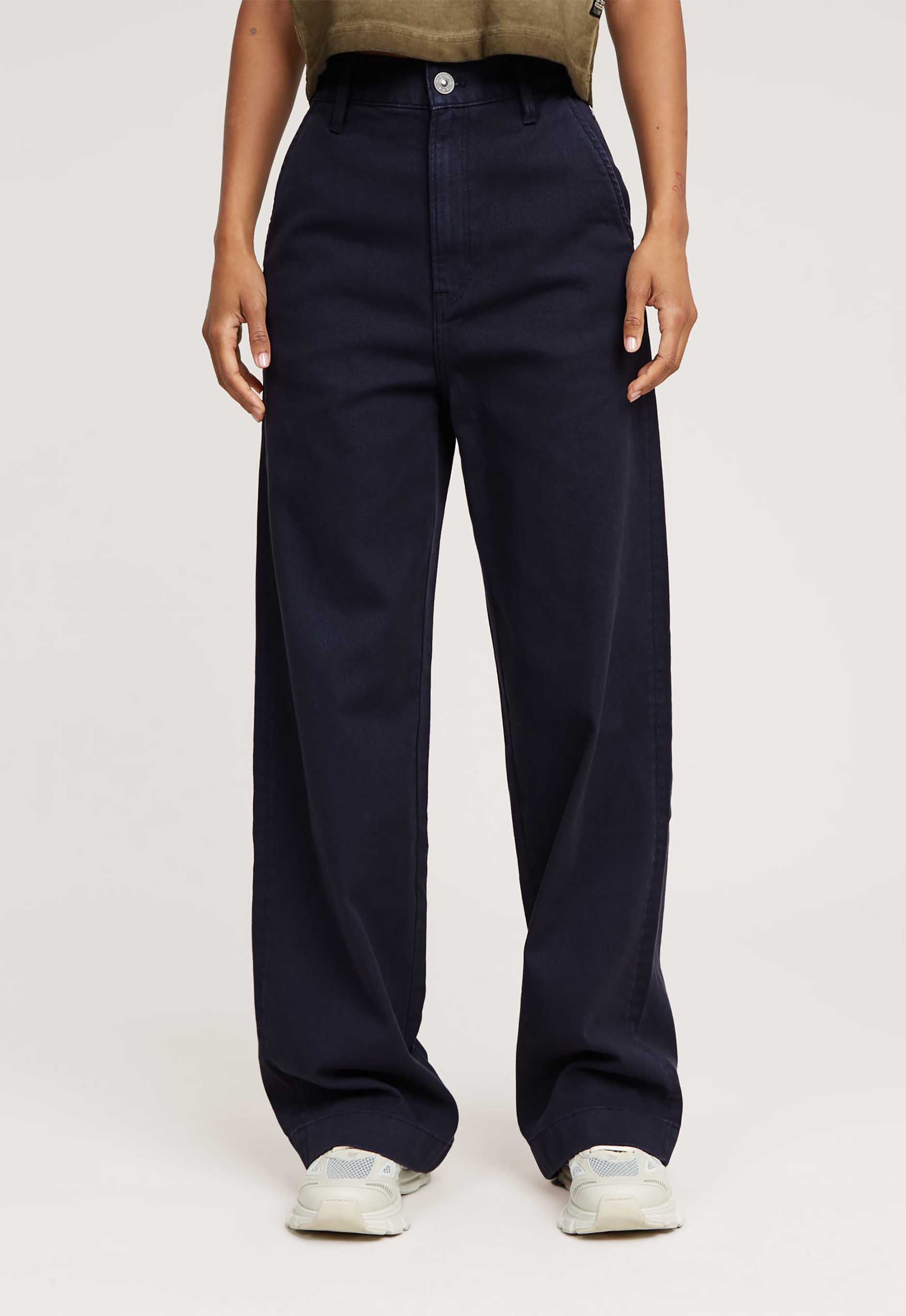 G-Star RAW Deck 2.0 High Loose Chino Donkerblauw Dames