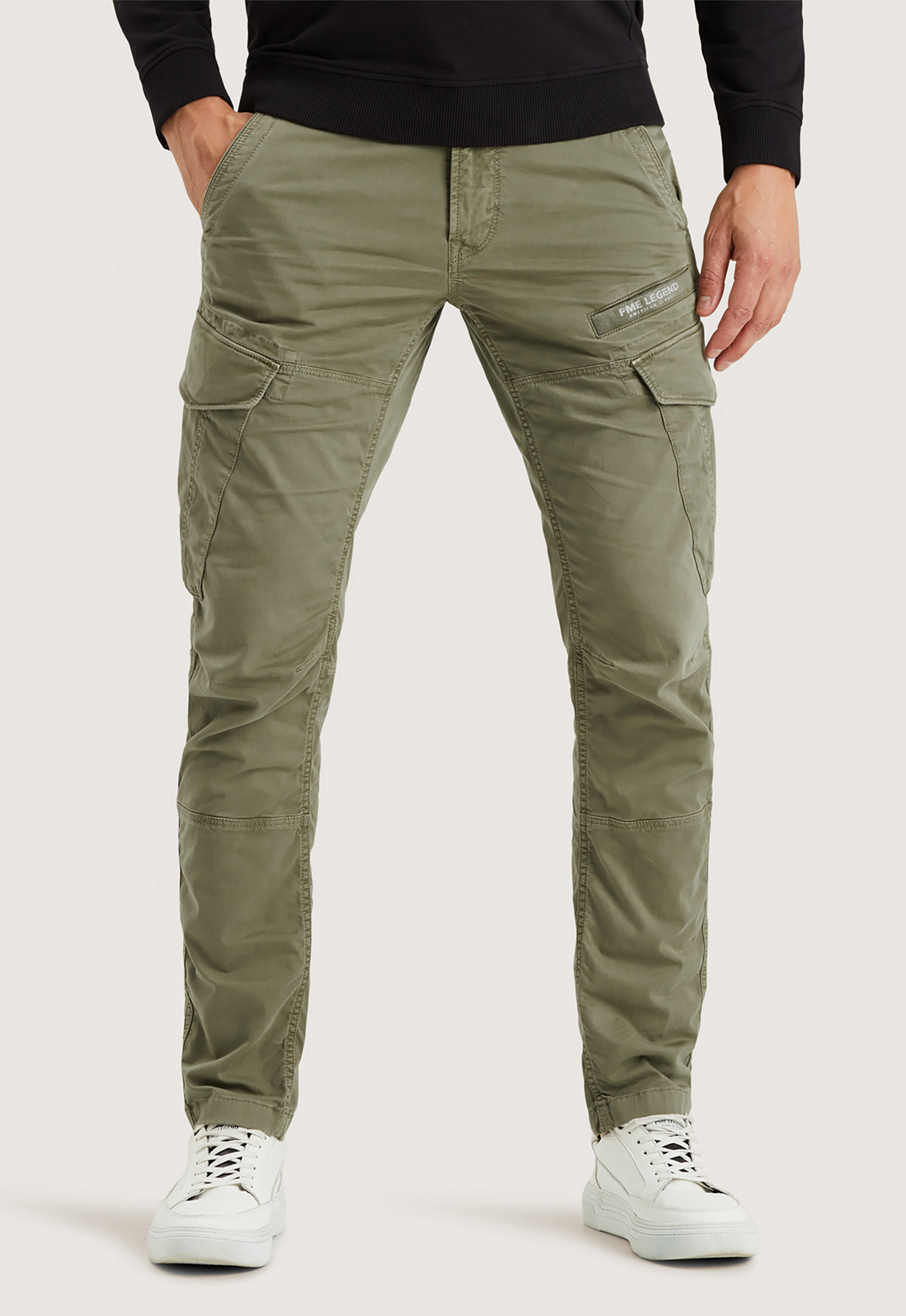 PME LEGEND Heren Broeken Nordrop Cargo Stretch Twill Groen