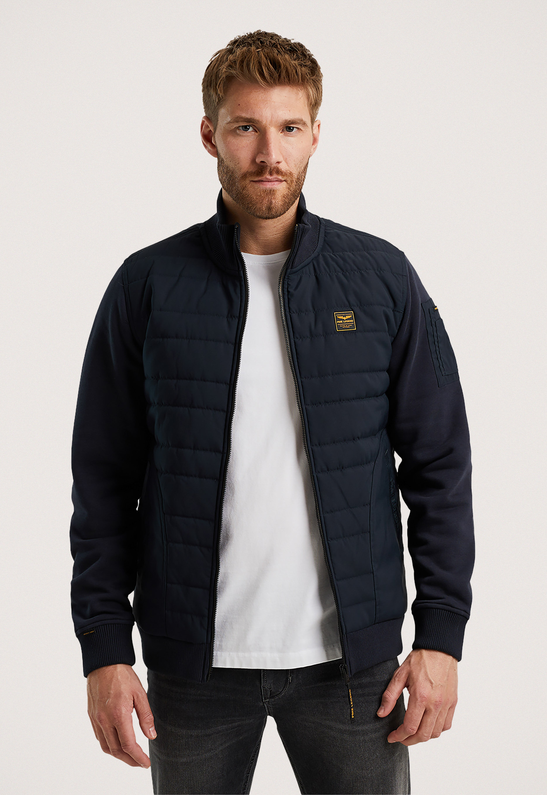 PME LEGEND Heren Jassen Zip Jacket Hybrid Sweat Blauw