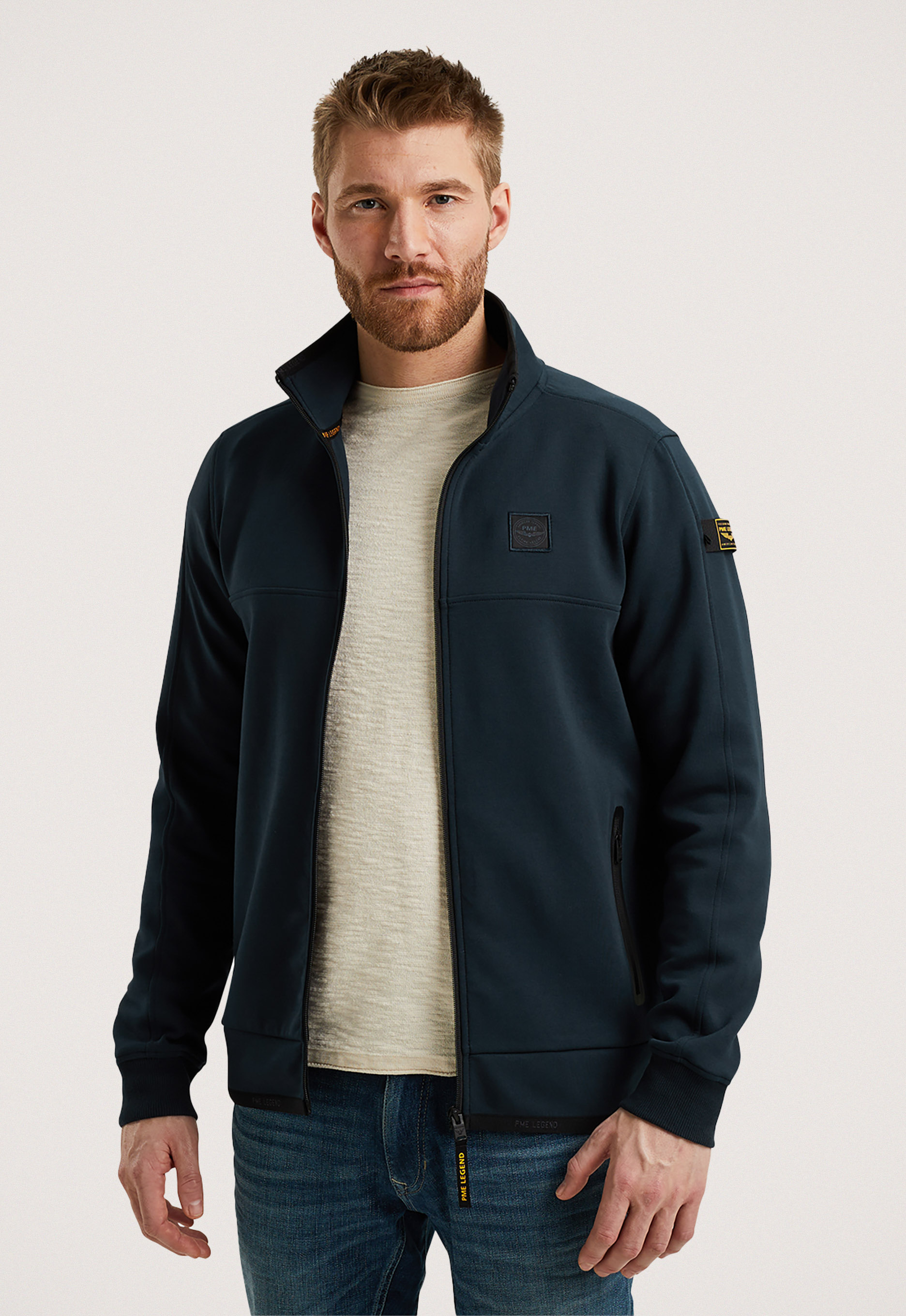 PME Legend Interlock Zip Jas Volledige Rits Blue Heren