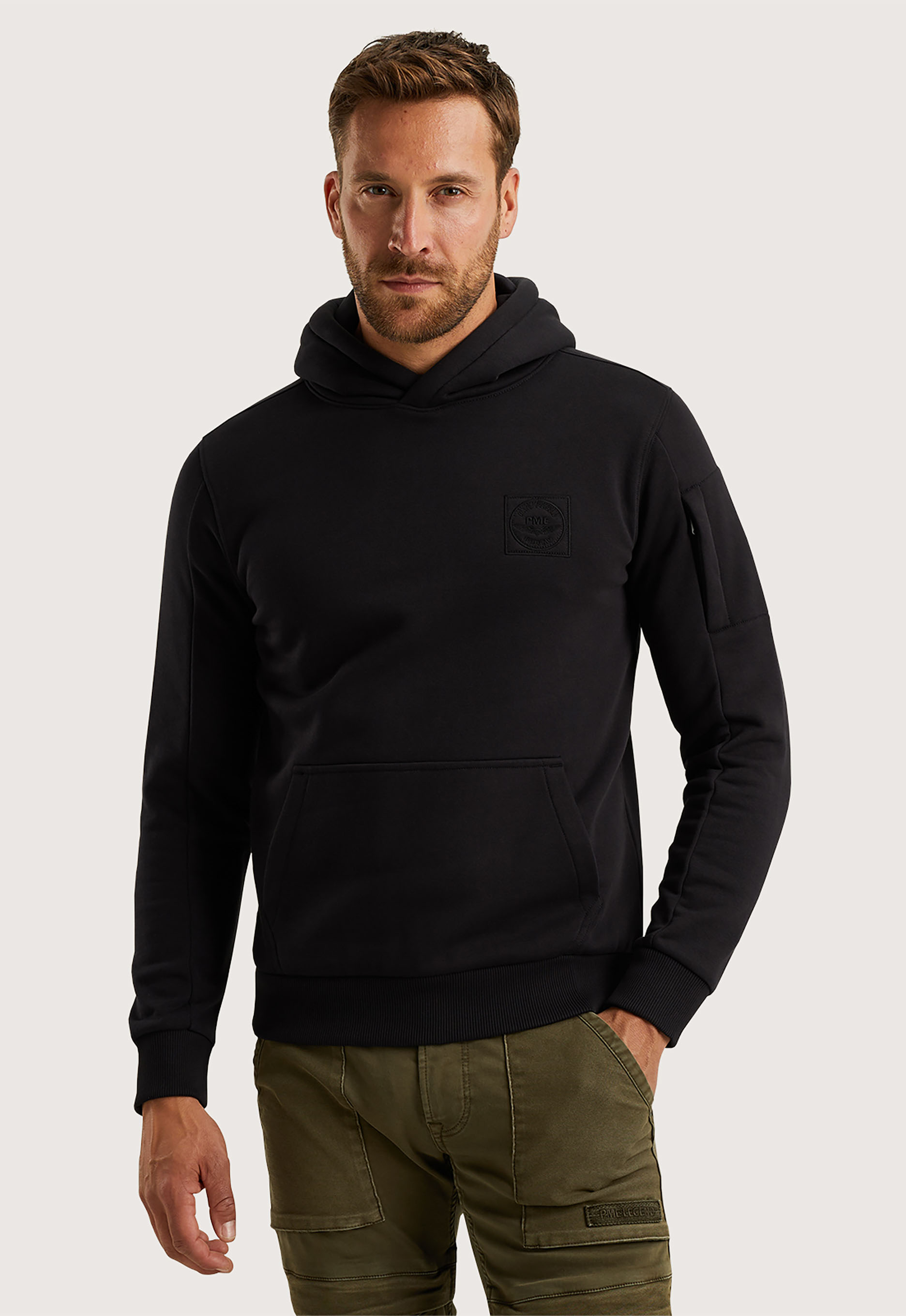 PME LEGEND Heren Truien & Vesten Hooded 3t Cross Fleece Zwart