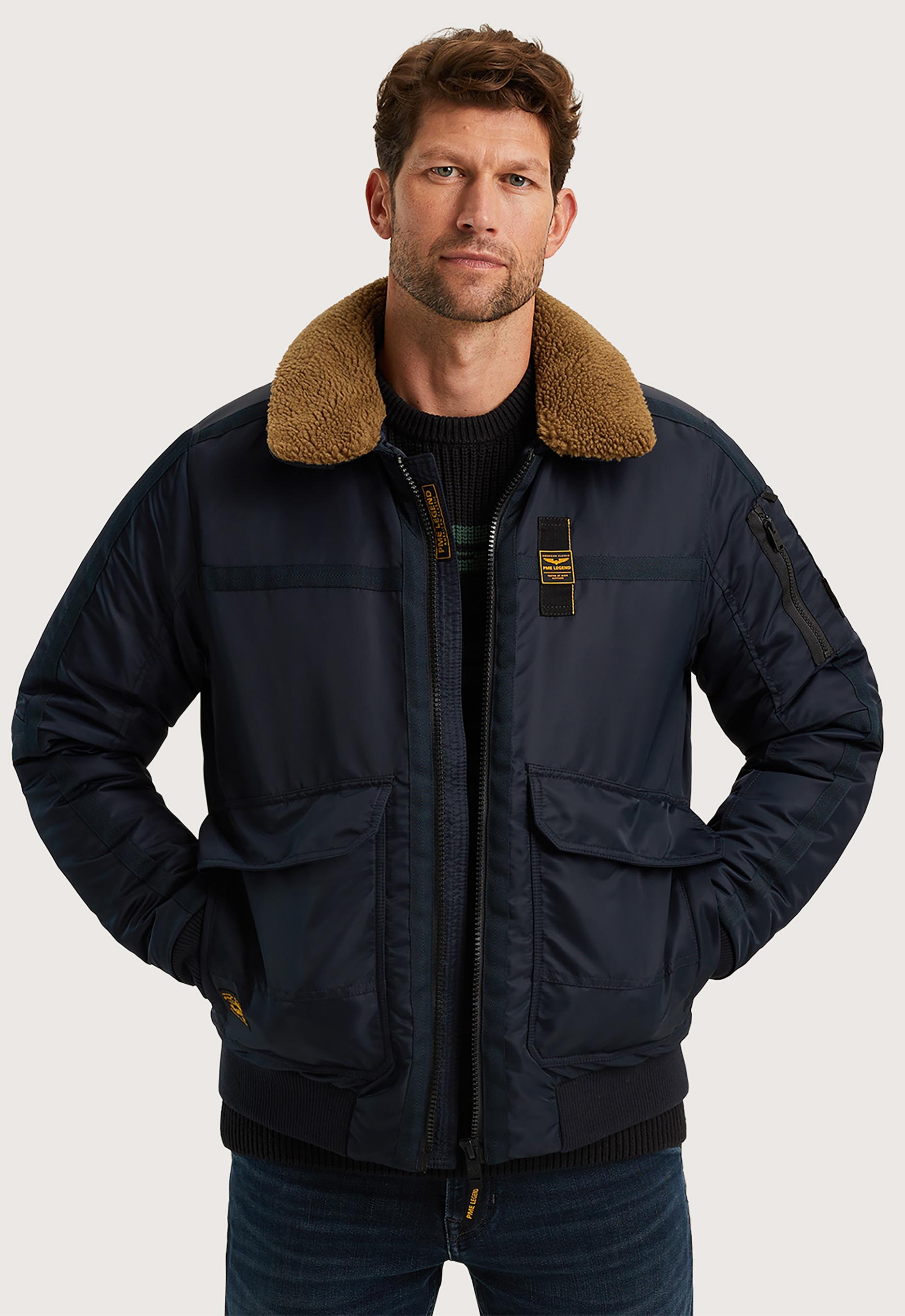 PME Legend Synthetische Bomberjack Glazer Angel Blue Heren