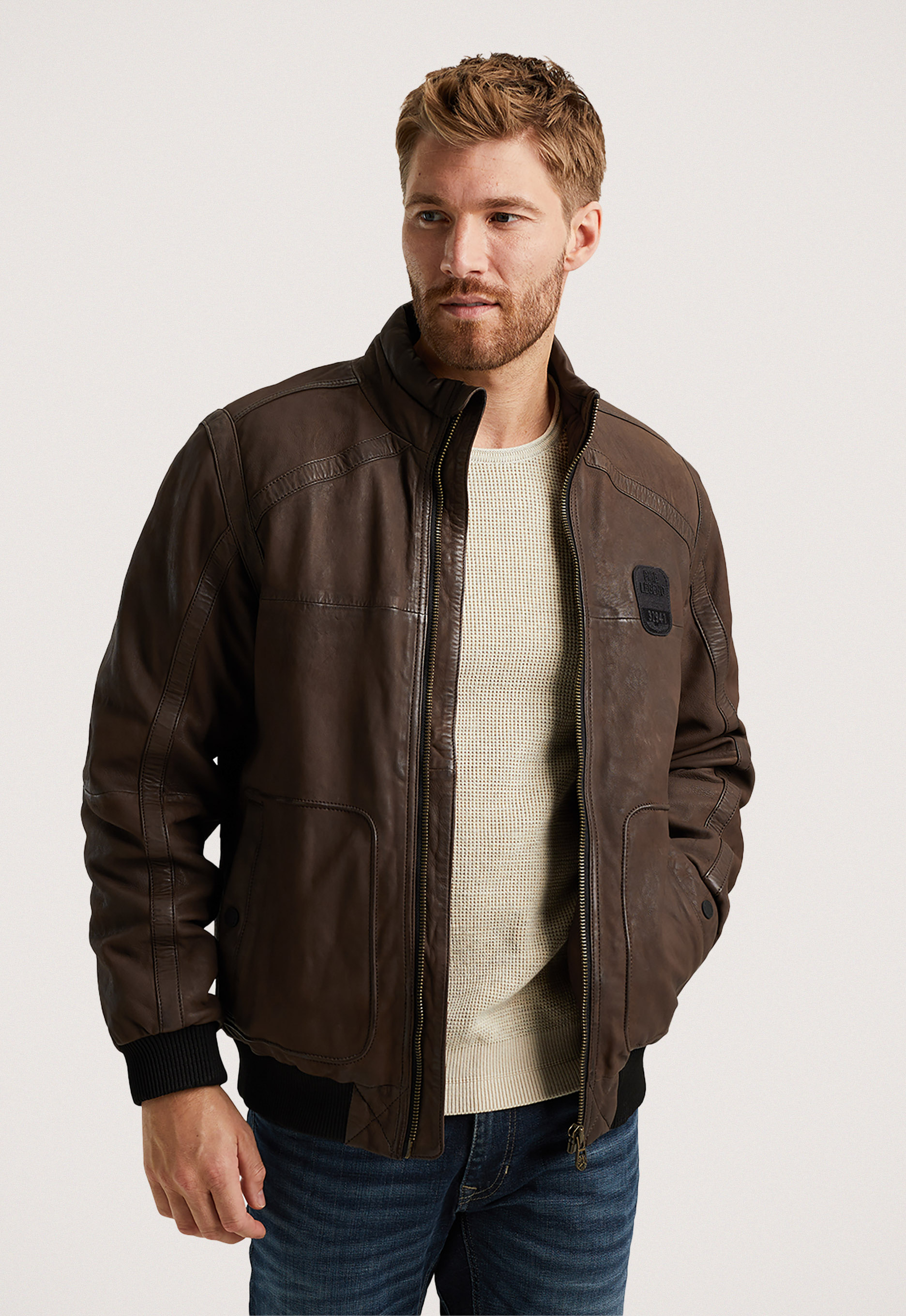 PME Legend Flight Jacket AIR Bridge Sheep Snu Brown Heren