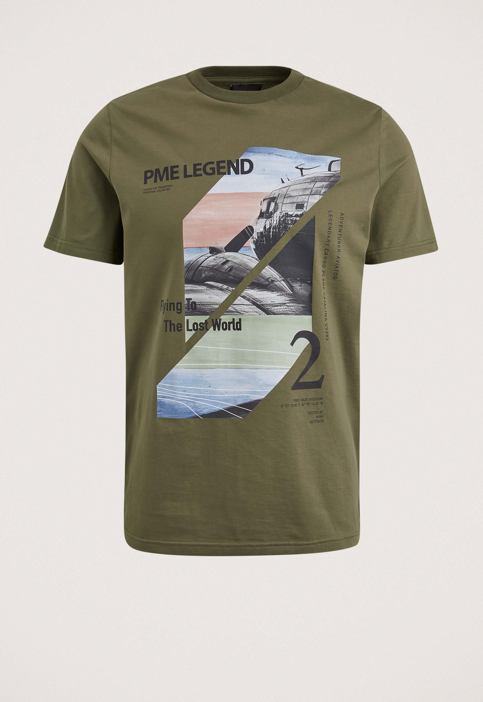 PME Legend Korte mouw ronde hals T-shirt Green Heren