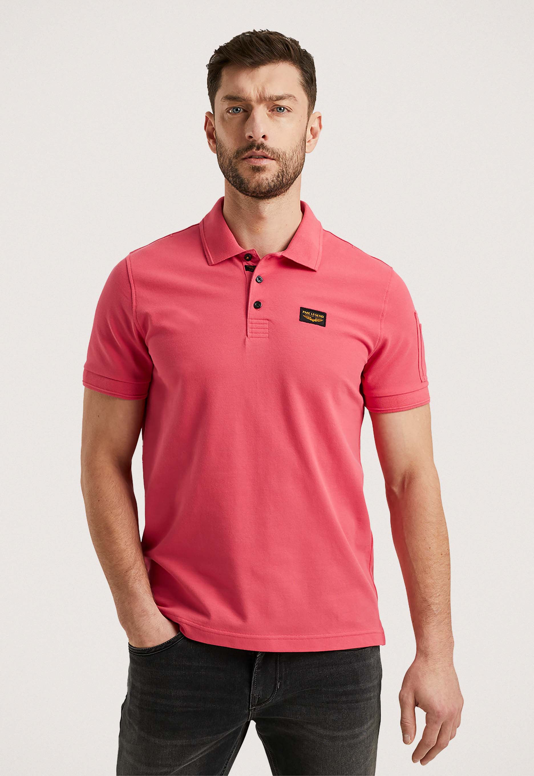 PME Legend Trackway Polo Shirt voor Heren Pink Heren