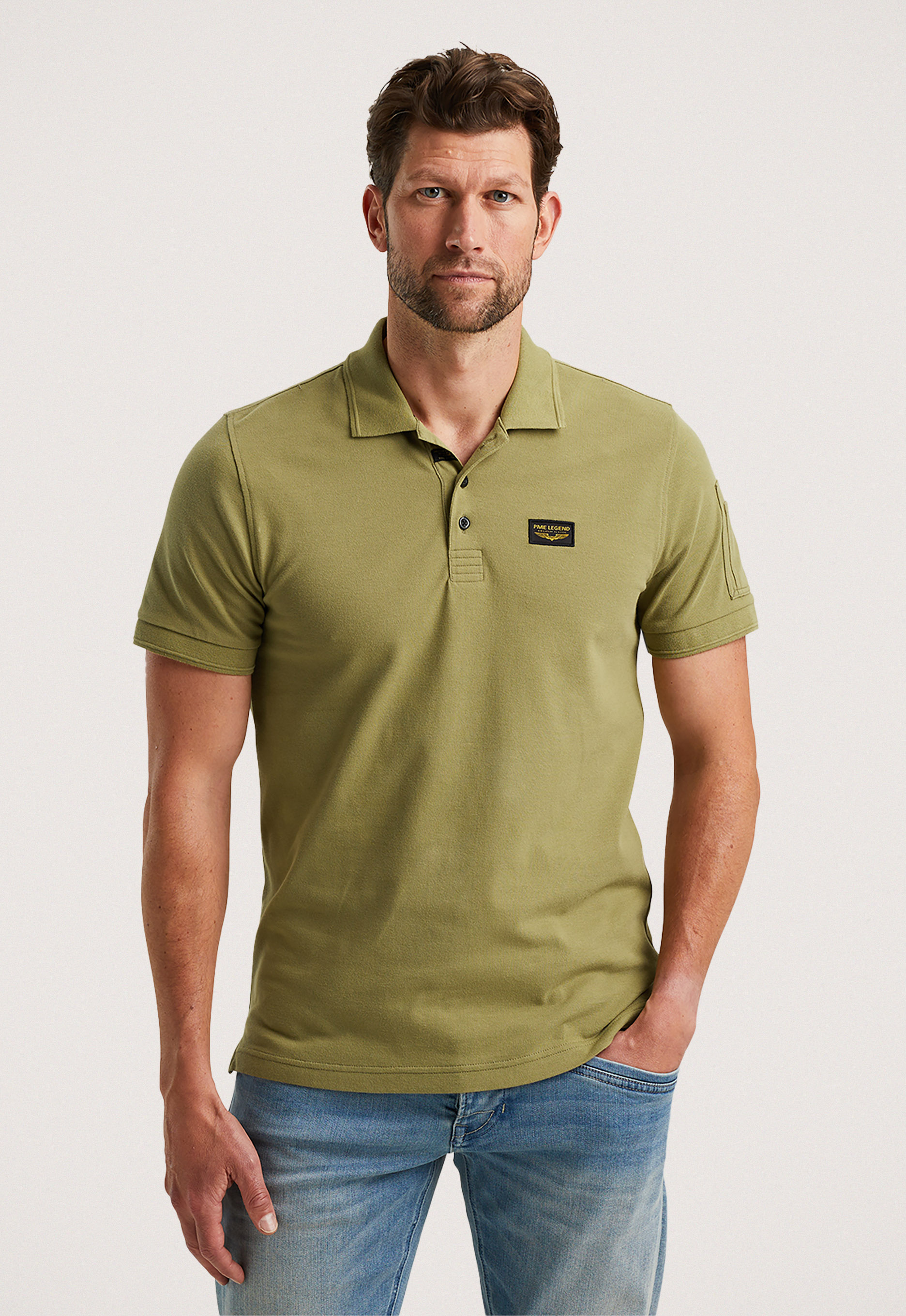 PME Legend regular fit polo Trackway met logo groen