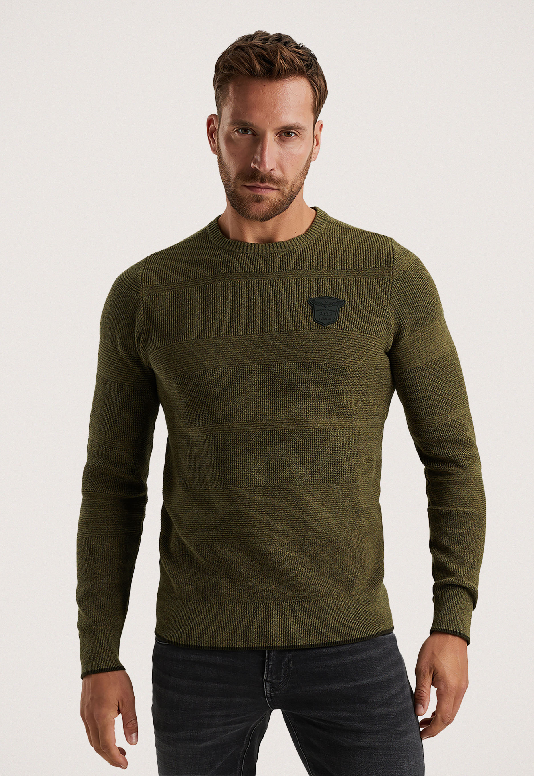 PME Legend Katoenen Gebreide Pullover Green Heren