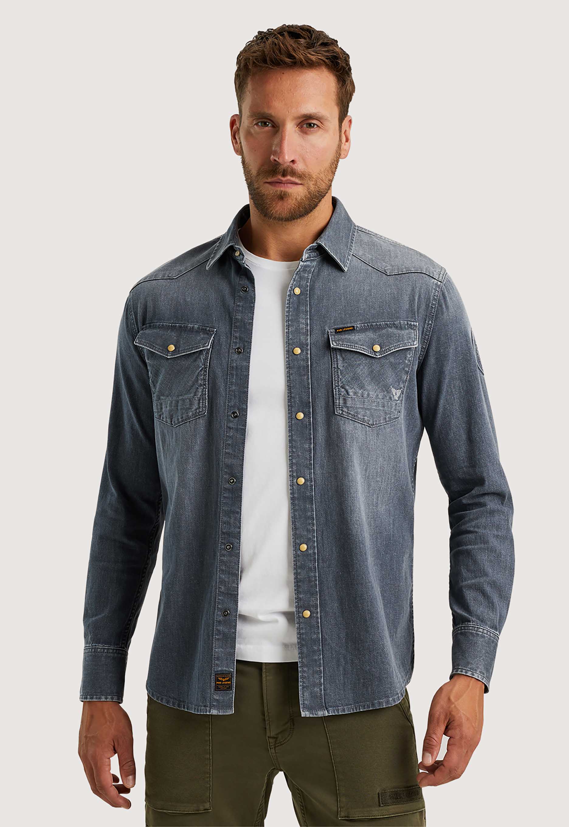 Pme legend Slate Denim Overhemd
