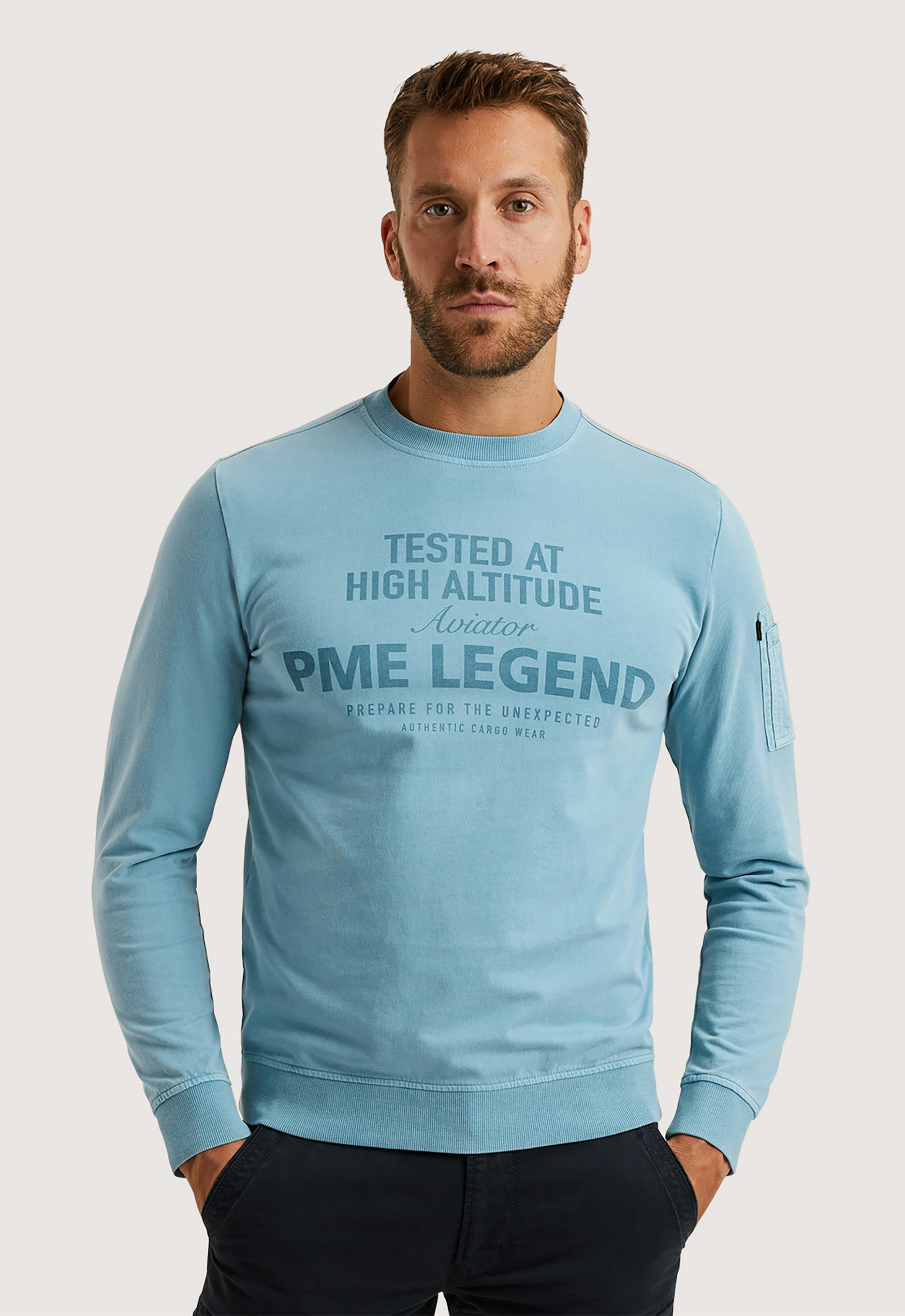 PME Legend Ronde Hals Terry Sweatshirt Blue Heren