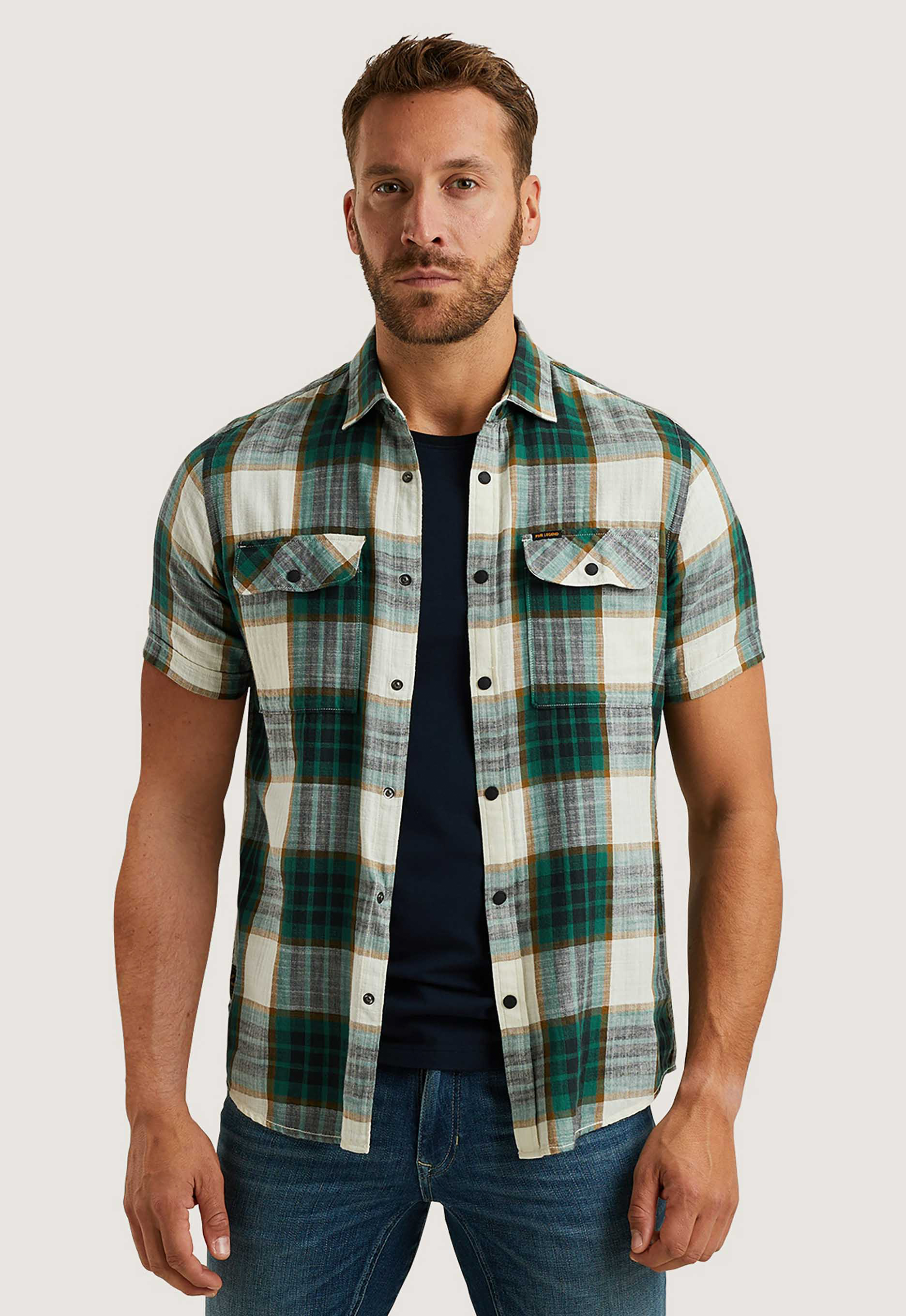 PME Legend Regular fit vrijetijdsoverhemd met borstzakken
