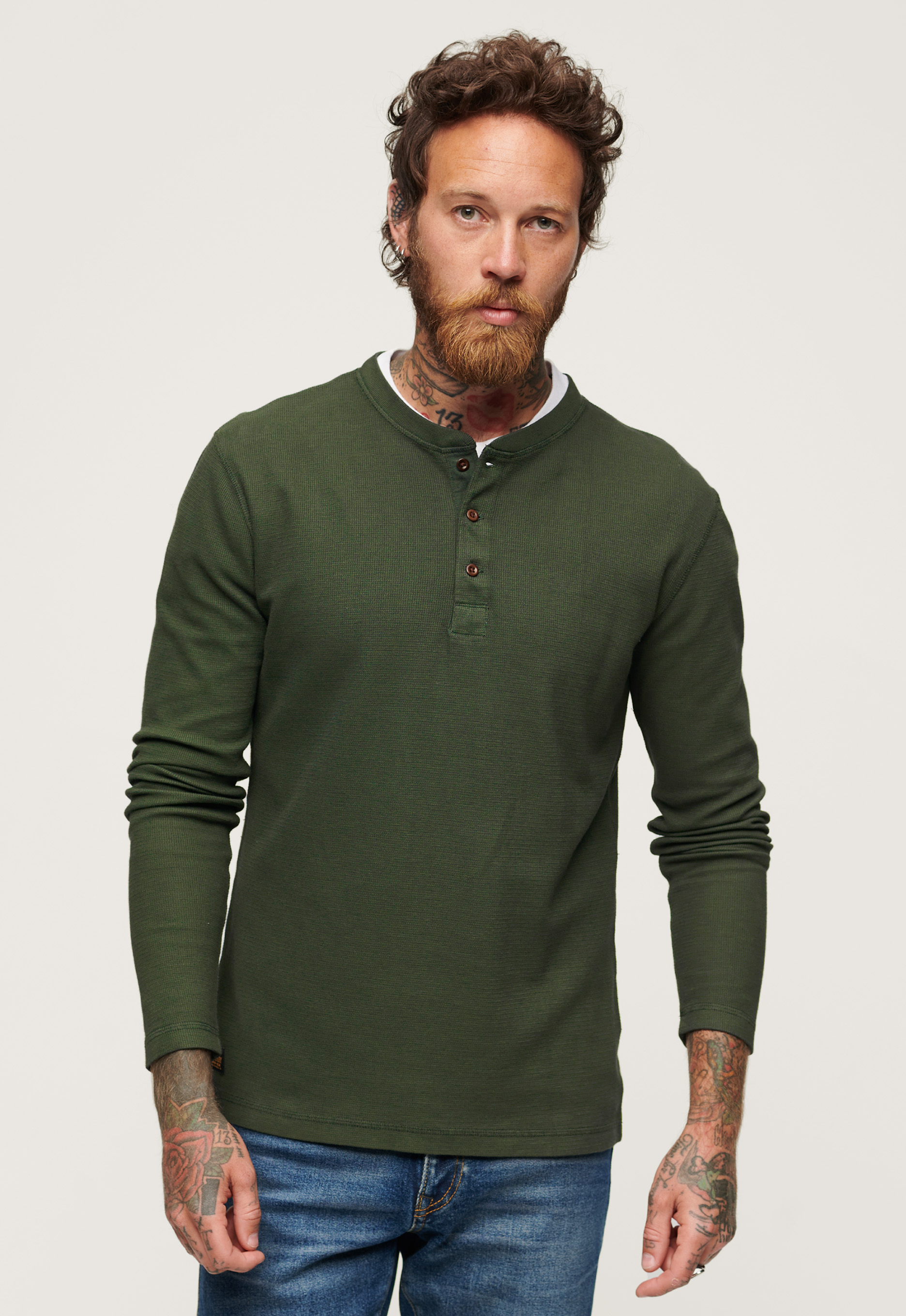 Superdry Waffle Henley Longsleeve