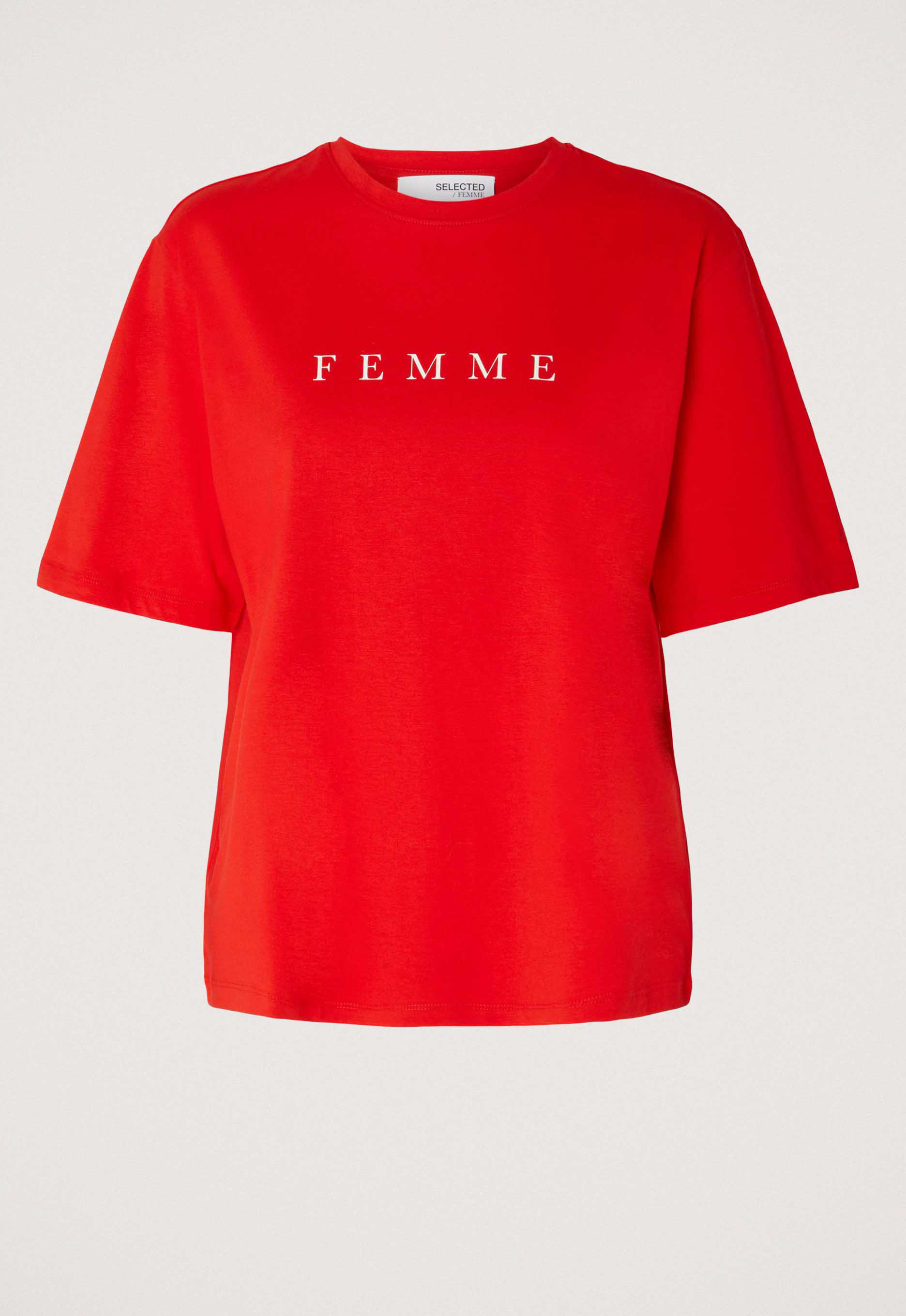 Selected Femme Oversized T-shirt met labelprint model 'VILJA'