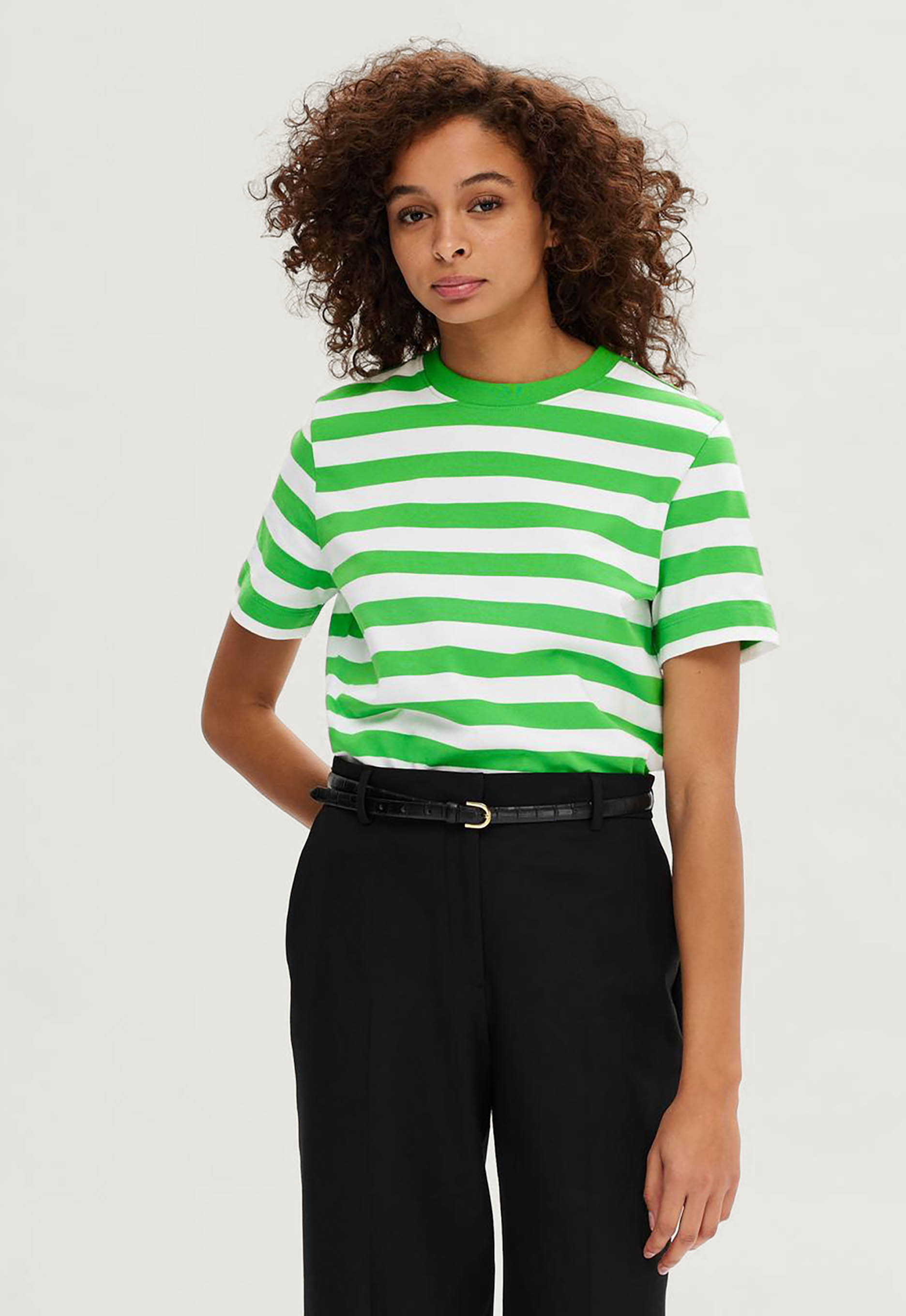 Selected femme Essential Striped Boxy T-shirt